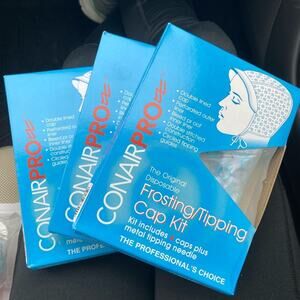 Conair Professional Disposable Hair Frosting Tipping Cap Kit 3 packs !